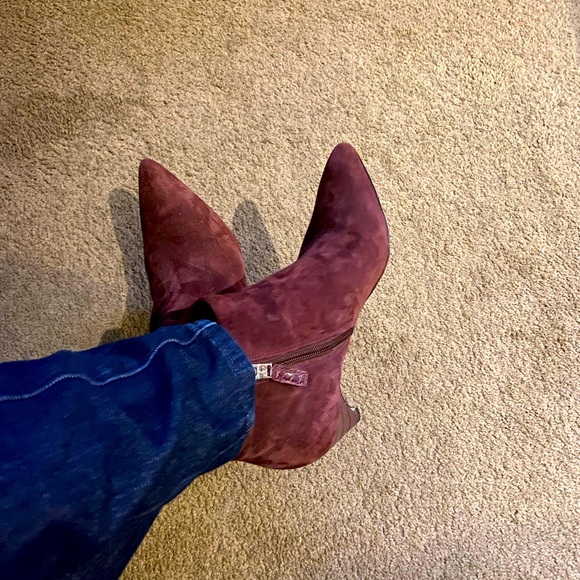 Sam Edelman maroon kitten heel booties Size 7 - Picture 2 of 2
